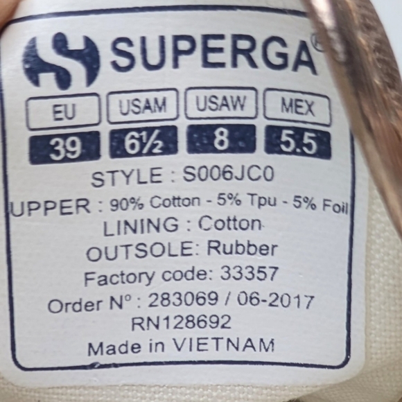 Superga Sneakers Platform Rose Gold Metallic Women's Size 8 - Picture 10 of 10
